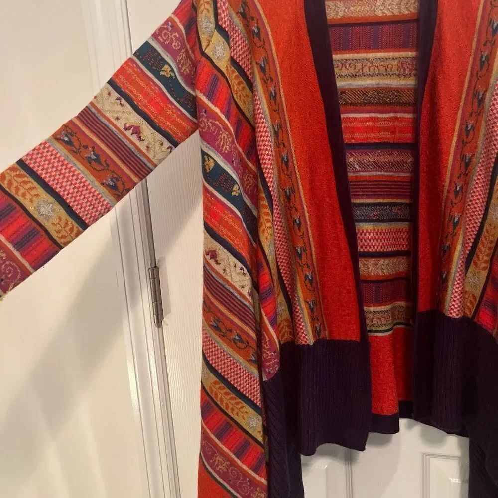 Freeway Multicolor Striped Poncho - Picture 6 of 7